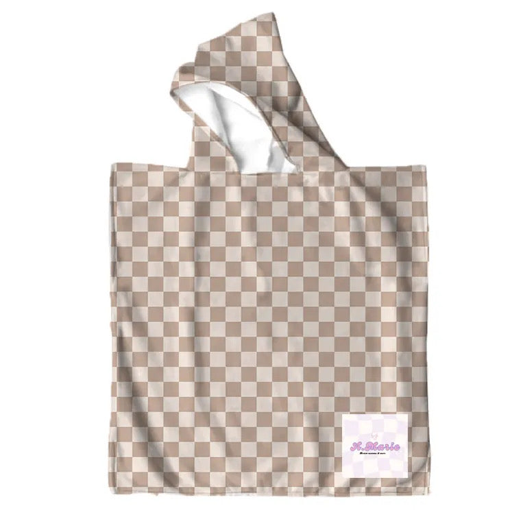 Hooded Towel (Brown Checkered)