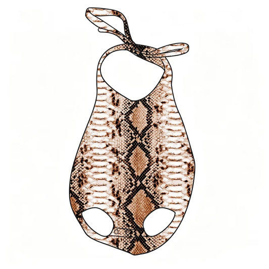 *PREORDER* Girls Bubble Halter Bodysuit (Snake Skin)