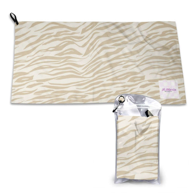 *PREORDER* Mini Microfiber ToGo Towel (Tan x Cream Zebra)