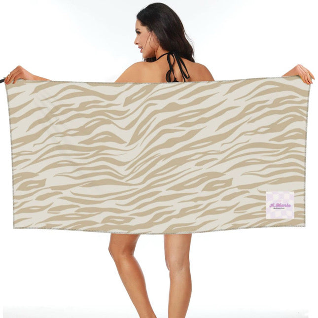 *PREORDER* Microfiber Beach Towel (Tan x Cream Zebra)