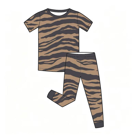*PREORDER* Two Piece Bamboo Pj Set (Caramel x Black Zebra)