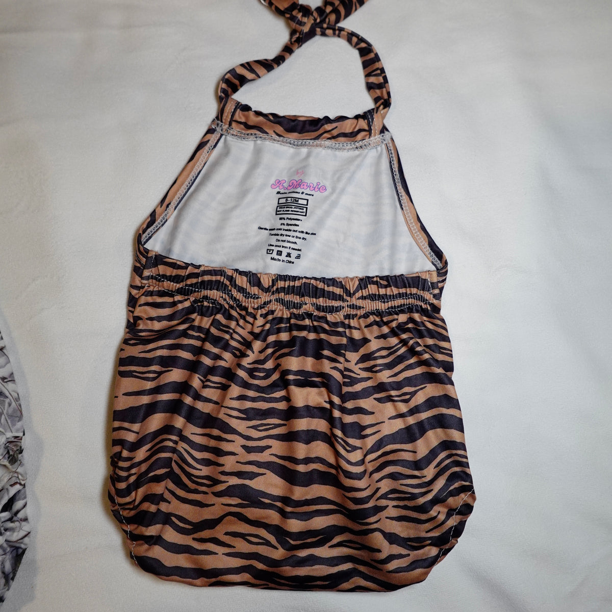 Girls Bubble Halter Bodysuit (Caramel x Black)