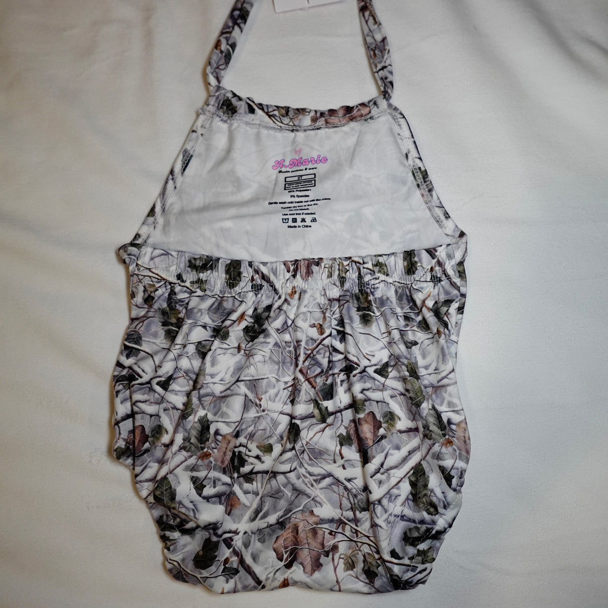 Girls Bubble Halter Bodysuit (Light Woodsy)