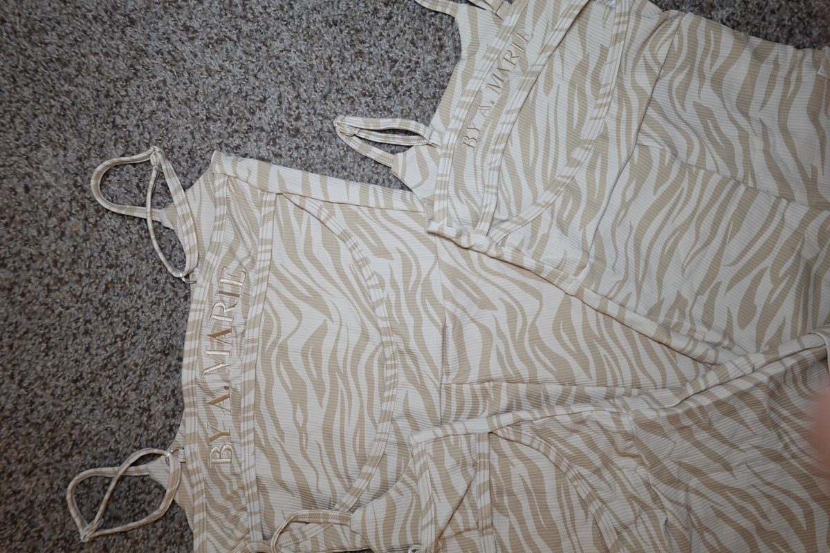 Mini Ideal Romper (Neutral Zebra)