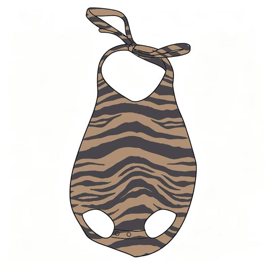 *PREORDER* Girls Bubble Halter Bodysuit (Caramel x Black)