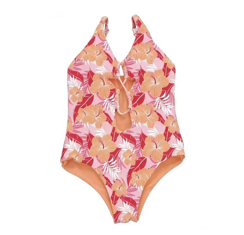 *PREORDER* Aria Girls One Piece Swim (Summer Hibiscus)