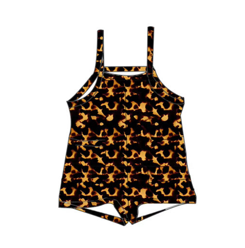 *PREORDER* Girls Double Pocket Romper (Tortoise Shell)