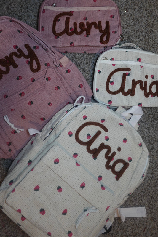 *PREORDER* Custom Embroidered Backpack x Lunch Bag Duo