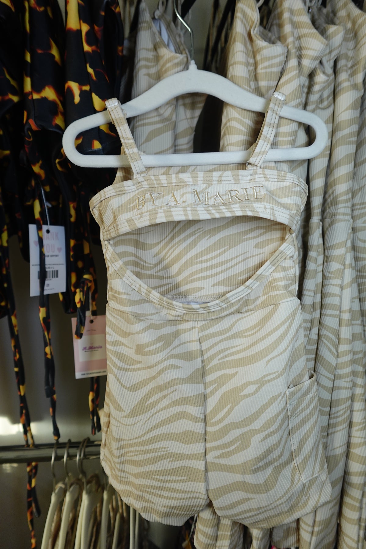 Mini Ideal Romper (Neutral Zebra)