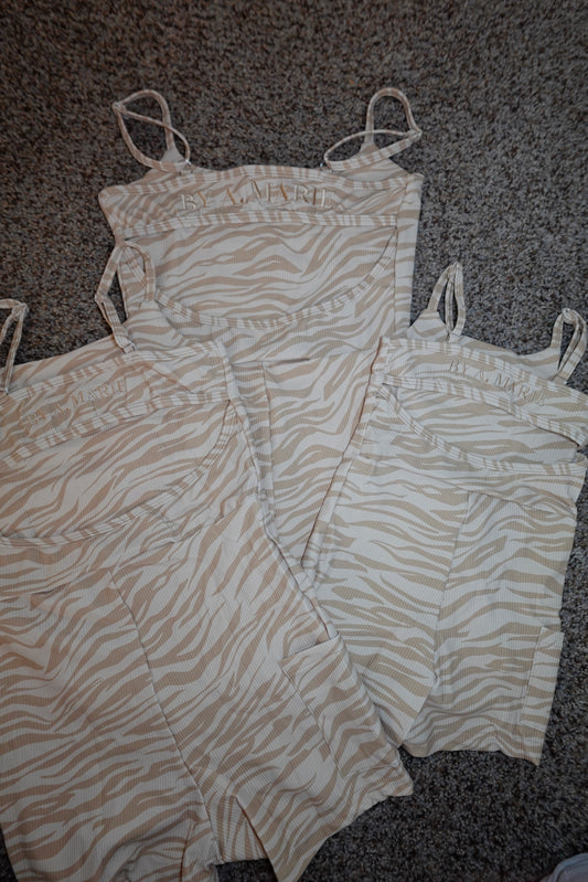 Ideal Active Romper (Neutral Zebra)