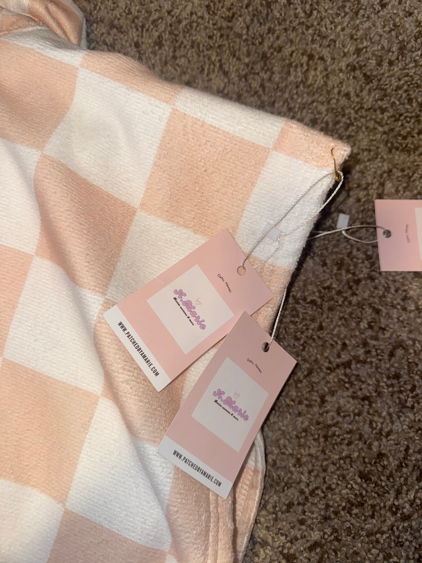 Hooded Towel (Peach Checkered)