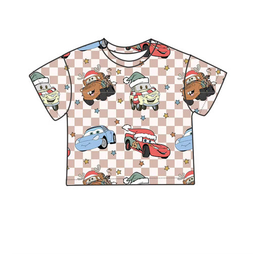 *PREORDER* Boys Holiday Tee (Checkered Cars)