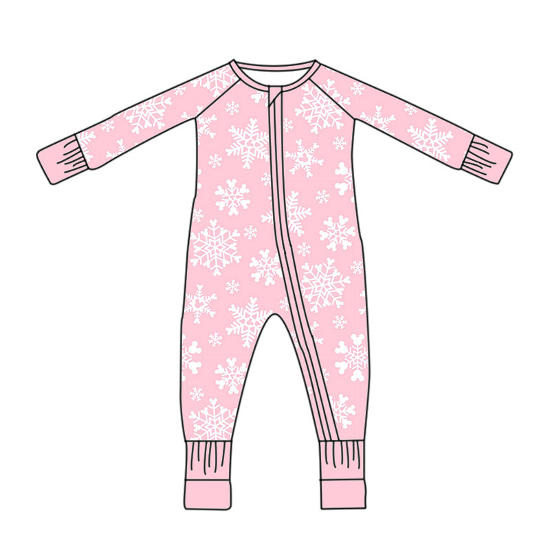 *PREORDER* Bamboo Zippy (Pink x Snowflakes)