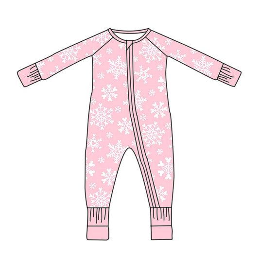 *PREORDER* Bamboo Zippy (Pink x Snowflakes)