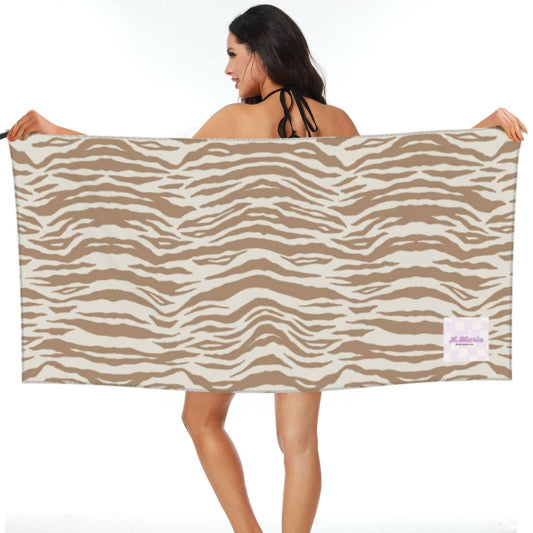 *PREORDER* Microfiber Beach Towel (Caramel x White Zebra)
