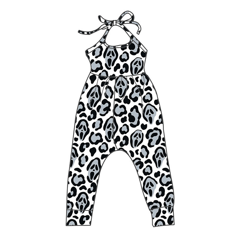 *PREORDER* Spooky Halter Jumpsuit (Ghost Face Cheetah)