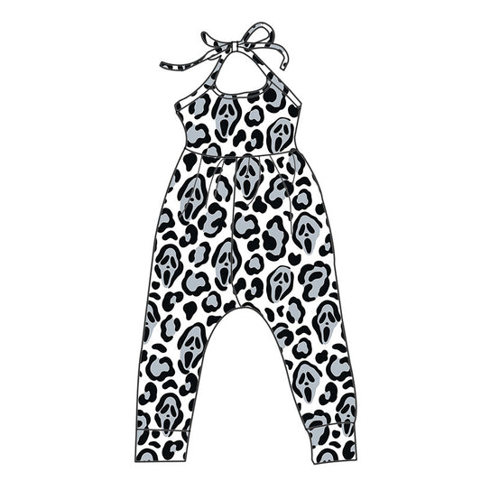 *PREORDER* Spooky Halter Jumpsuit (Ghost Face Cheetah)
