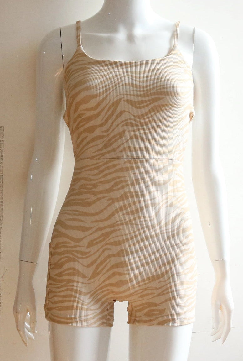 Ideal Active Romper (Neutral Zebra)