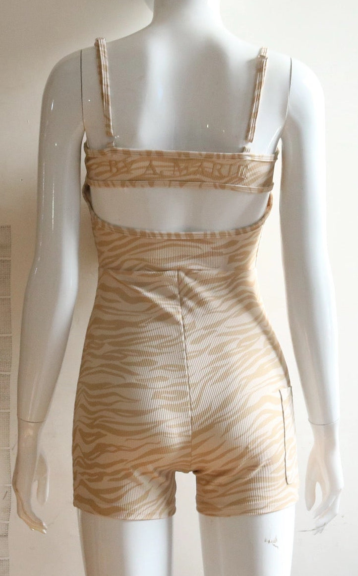Ideal Active Romper (Neutral Zebra)