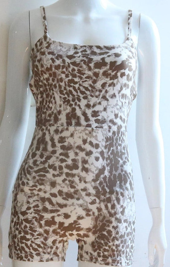 *PREORDER* Ideal Active Romper (Snow Leopard)