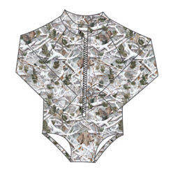 Girls Zip Front Swim Suit (Light Woods)