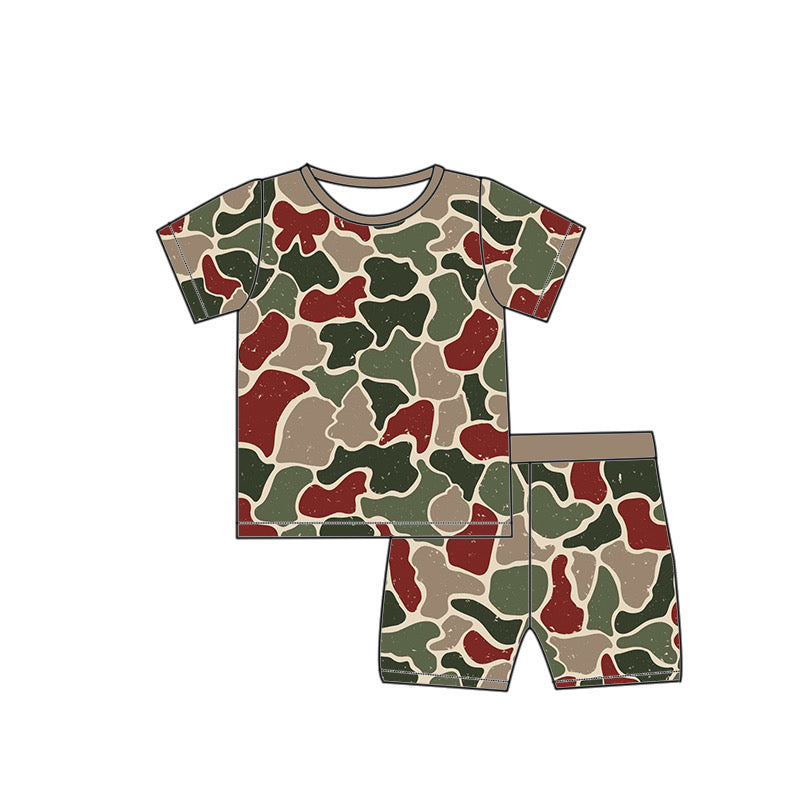 *PREORDER* Two Piece Bamboo Shorts Set (XMAS Camo)