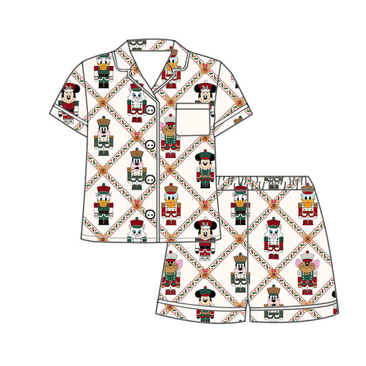 *PREORDER* Holiday Two Piece Button Up Bamboo Shorts Set (Nutcracker Characters)